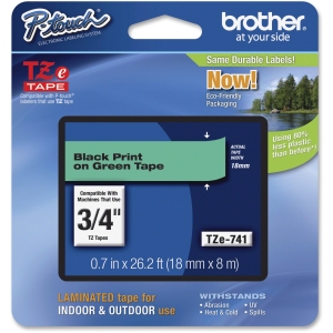 CINTA NEGRO SOBRE VERDE 18MM X 8M Consumibles Brother
