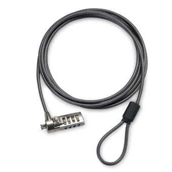 CANDADO DE SEGURIDAD 1.5 METROS 4.4MM CON COMBINACION ACERO NEGRO Detección / Incendios / Alarmas Targus