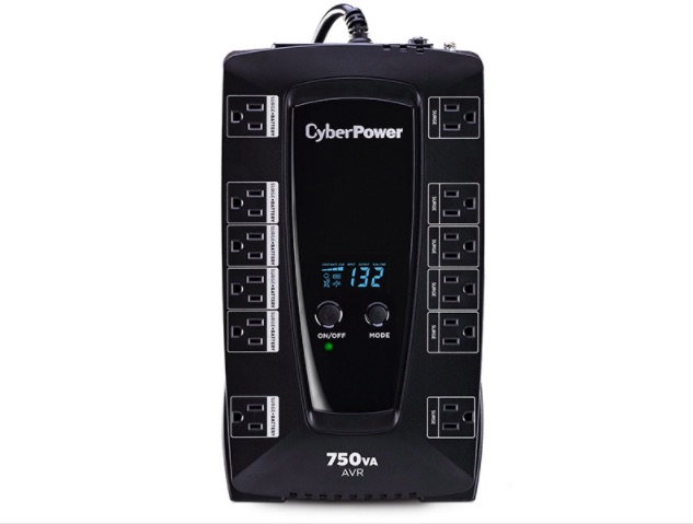 UPS INTERACTIVO 750VA/450W 12 NEMA 5-15R PANTALLA LCD RJ11 Equipamiento de Energía CyberPower