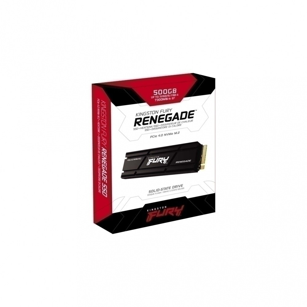 KINGSTON FURY RENEGADE PCIE 4.0 NVME M.2 SSD 500GB C/DISIPADOR Discos de Estado Solido Kingston - Image 2