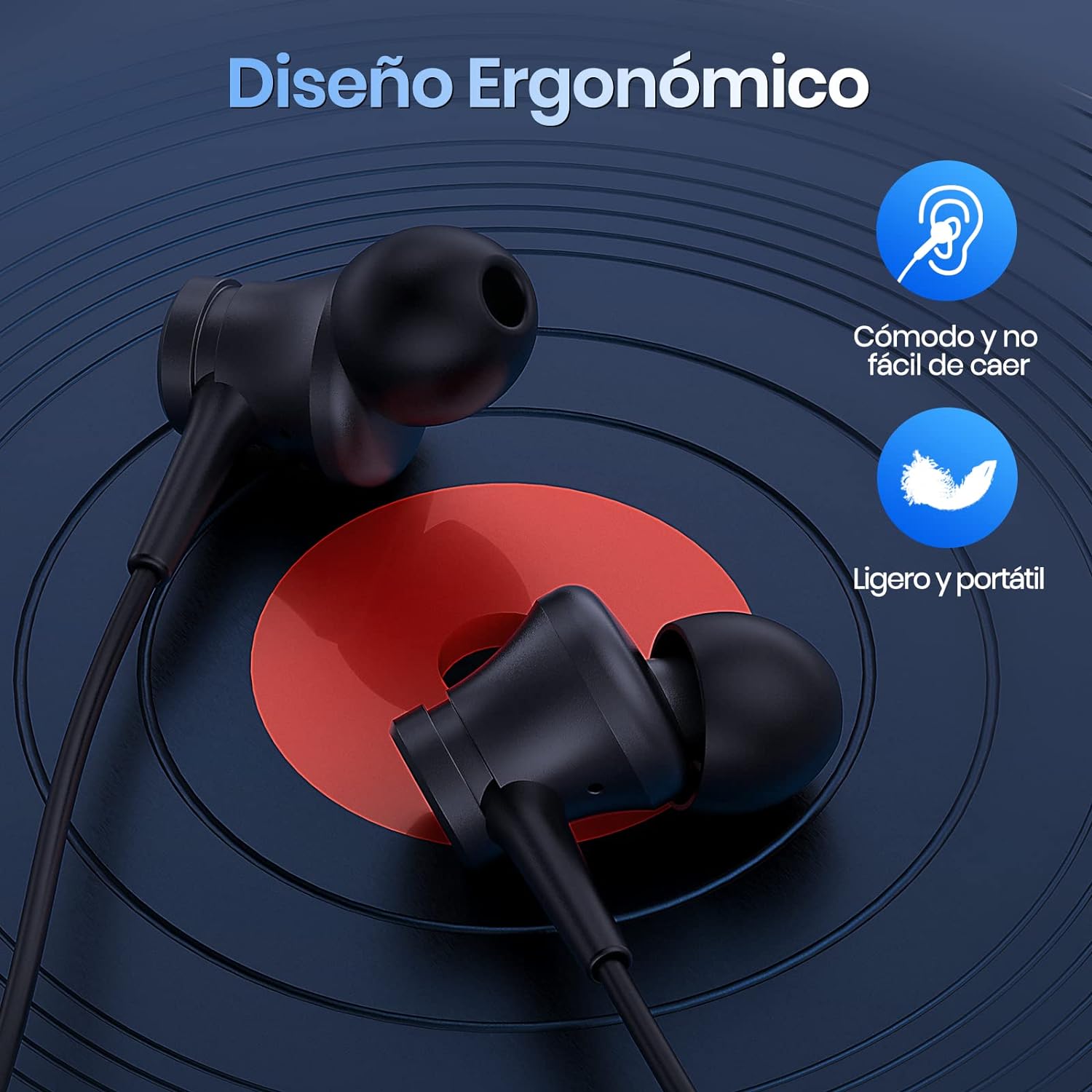 1 Hora Audifonos Alambrico 3.5mm Auriculares Audifonos con Micronofo Alambricos Cable, Manos Libres Alambrico in Ear Música Vorago - Image 2