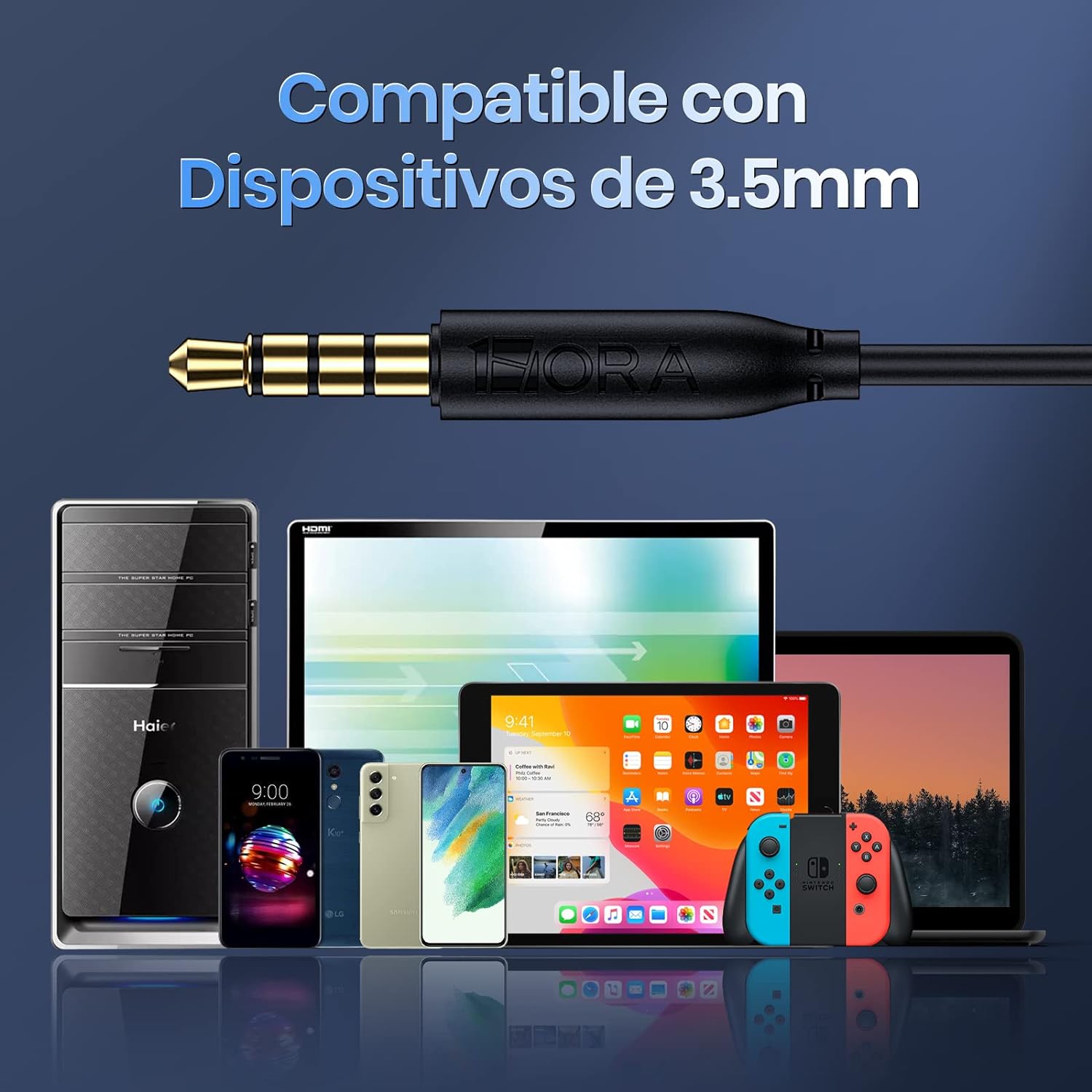 1 Hora Audifonos Alambrico 3.5mm Auriculares Audifonos con Micronofo Alambricos Cable, Manos Libres Alambrico in Ear Música Vorago - Image 3