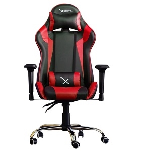 Sillón Gamer XZEAL XZ10 - Espuma, Acero, Metálico, Cloruro de Polivinilo (PVC) - Negro, Rojo /160GRADOS/SOPORTE LUMBAR/SUPERIOR